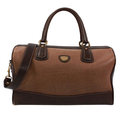 Gucci Leather Brown Boston Bag Gold