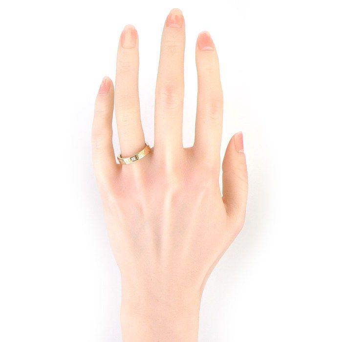 Bvlgari Ring B.Zero1 Essential Band Logo Double Point Diamond 18K Pink Gold — view 5