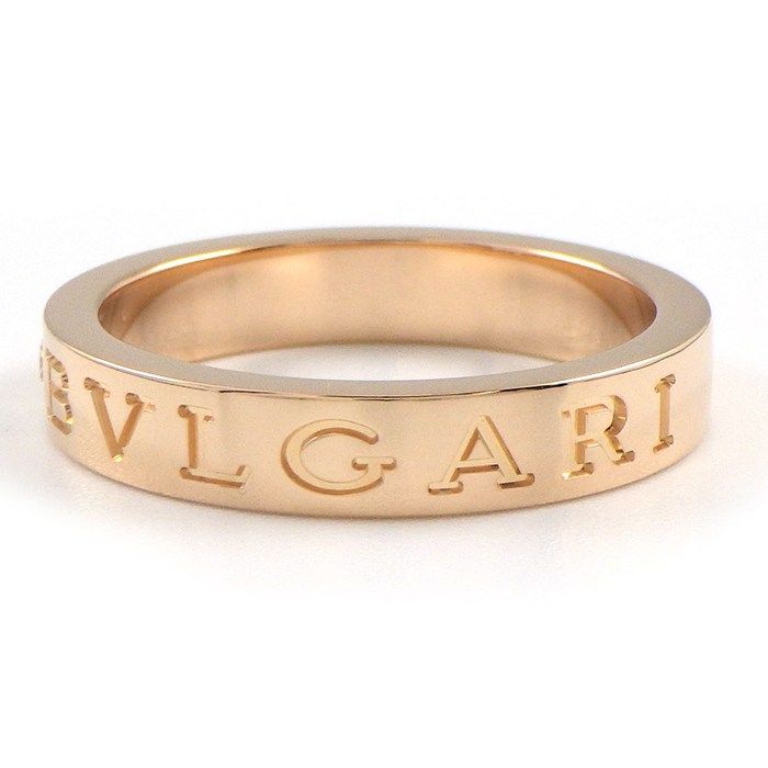 Bvlgari Ring B.Zero1 Essential Band Logo Double Point Diamond 18K Pink Gold — view 2
