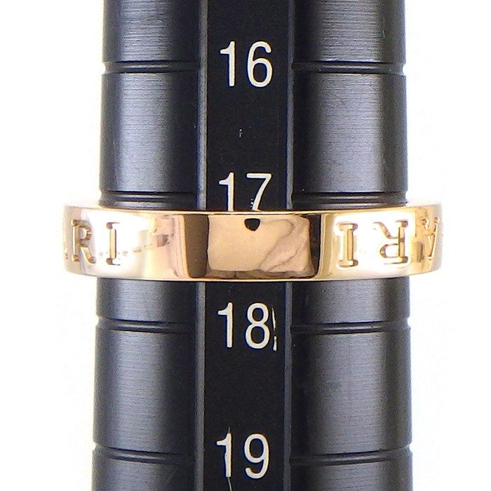 Bvlgari Ring B.Zero1 Essential Band Logo Double Point Diamond 18K Pink Gold — view 6