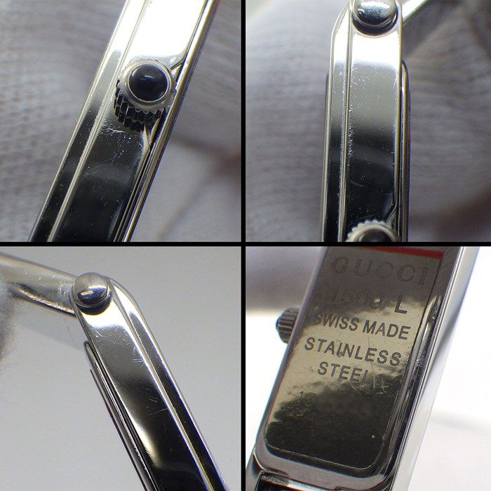 Gucci Watch Bracelet Horsebit Rectangular Sunray Gray Dial SS Quartz Analog — view 5