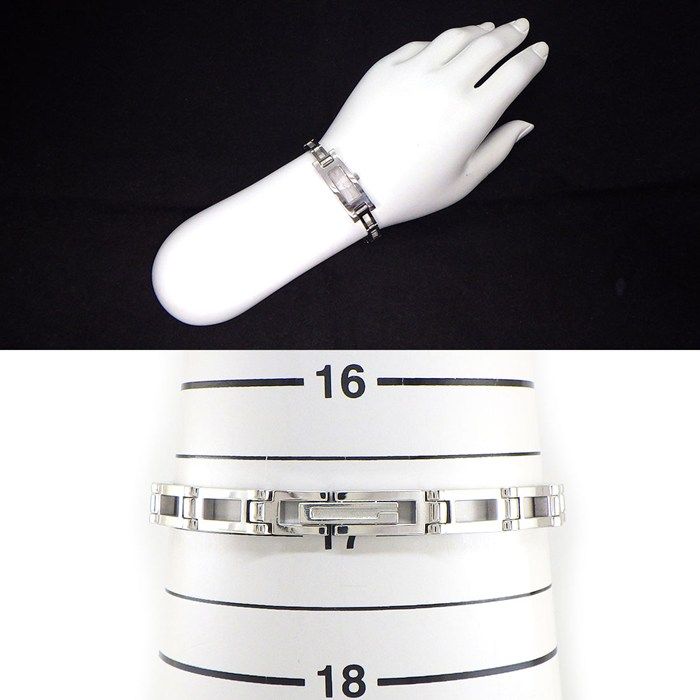 Gucci Watch Bangle Rectangular Silver Guilloche Dial SS Quartz Analog — view 8