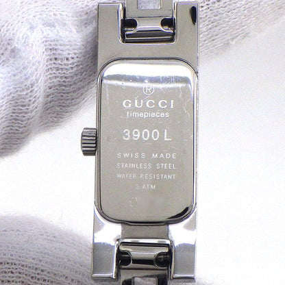 Gucci Watch Bangle Rectangular Silver Guilloche Dial SS Quartz Analog — view 4