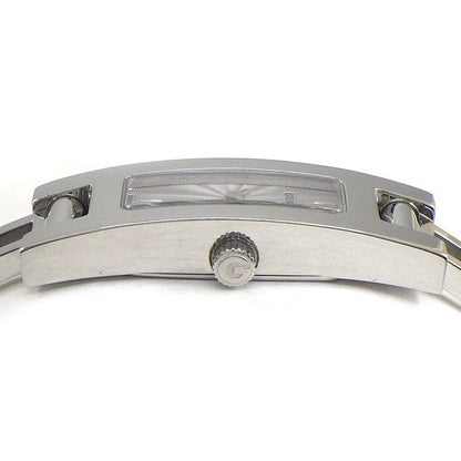 Gucci Watch Bangle Rectangular Silver Guilloche Dial SS Quartz Analog — view 2