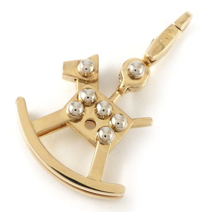 Cartier Charm Pendant Rocking Horse Motif 18K White Gold 18K Yellow