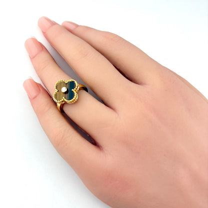 Van Cleef & Arpels Vintage Alhambra Ring Yellow Gold Diamond Tiger Zooeye — view 6