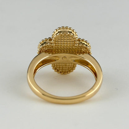Van Cleef & Arpels Vintage Alhambra Ring Yellow Gold Diamond Tiger Zooeye — view 5