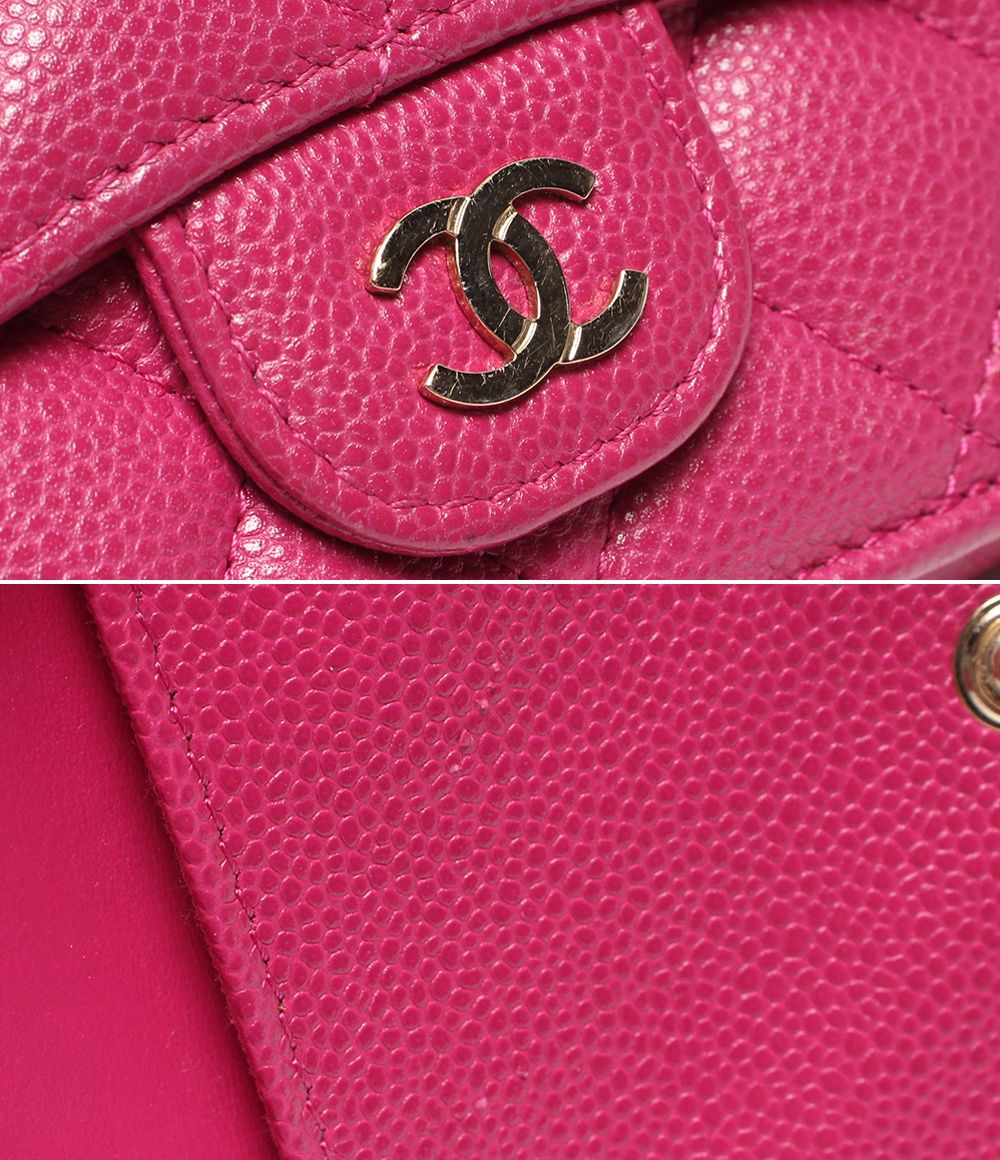 Chanel Trifold Wallet Gold Caviar Leather Quilted — view 8