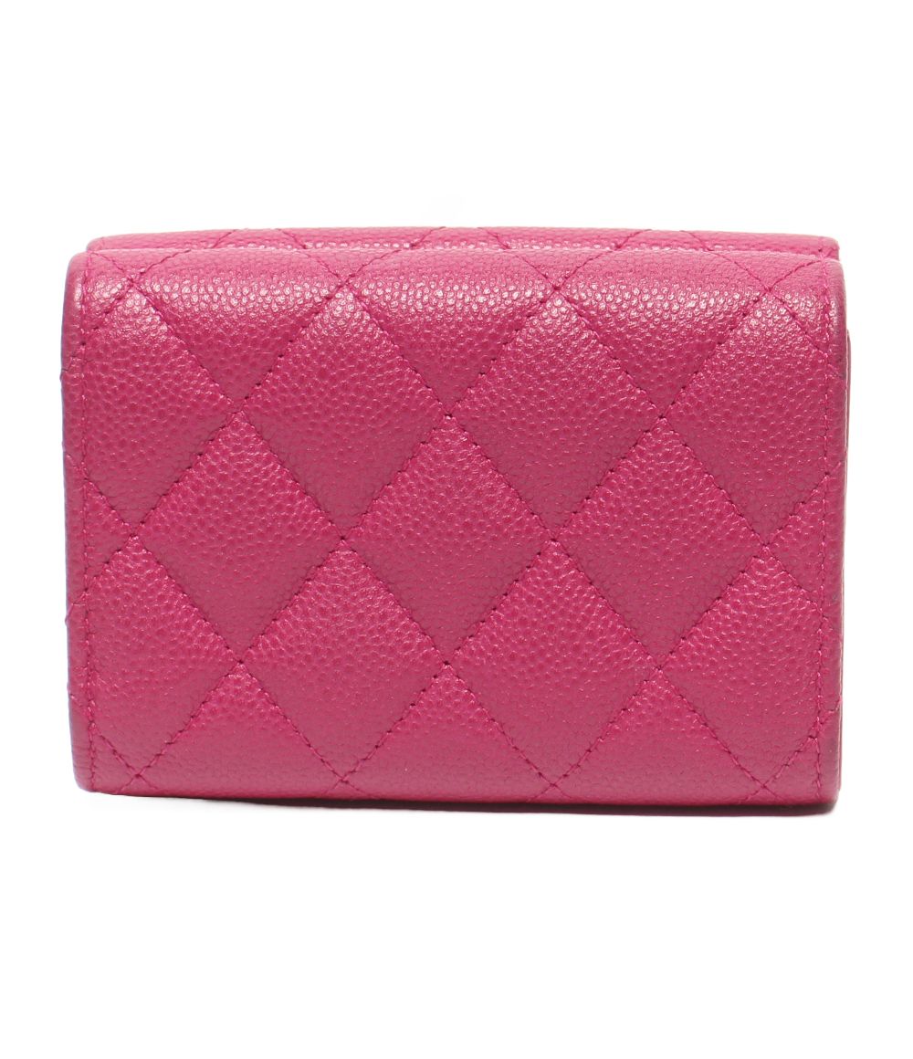 Chanel Trifold Wallet Gold Caviar Leather Quilted — view 2
