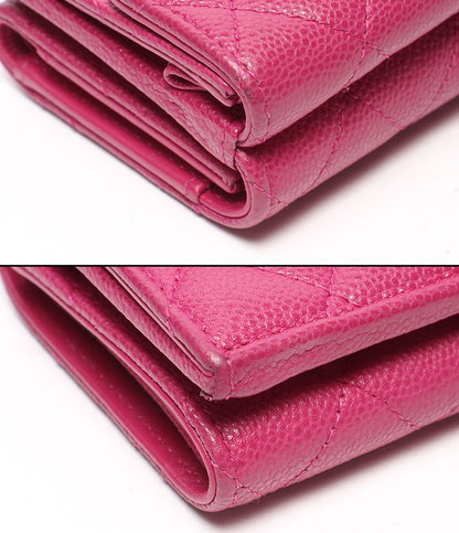 Chanel Trifold Wallet Gold Caviar Leather Quilted — view 6