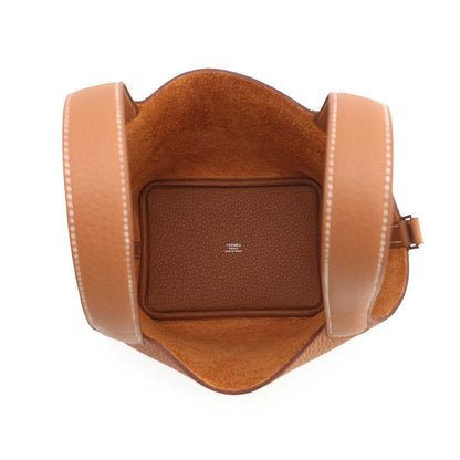 Hermes Handbag Picotin Lock PM Gold Silver Taurillon Clemence Tote Bag — view 5