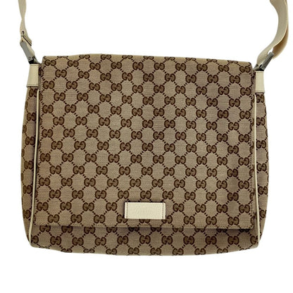 Gucci GG Canvas Messenger Bag Beige