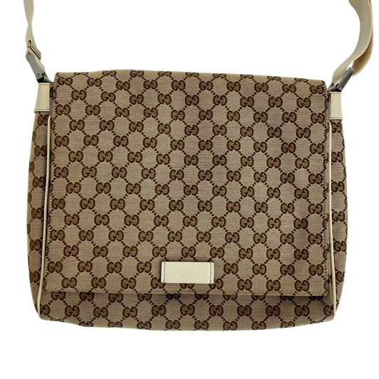 Gucci GG Canvas Messenger Bag Beige