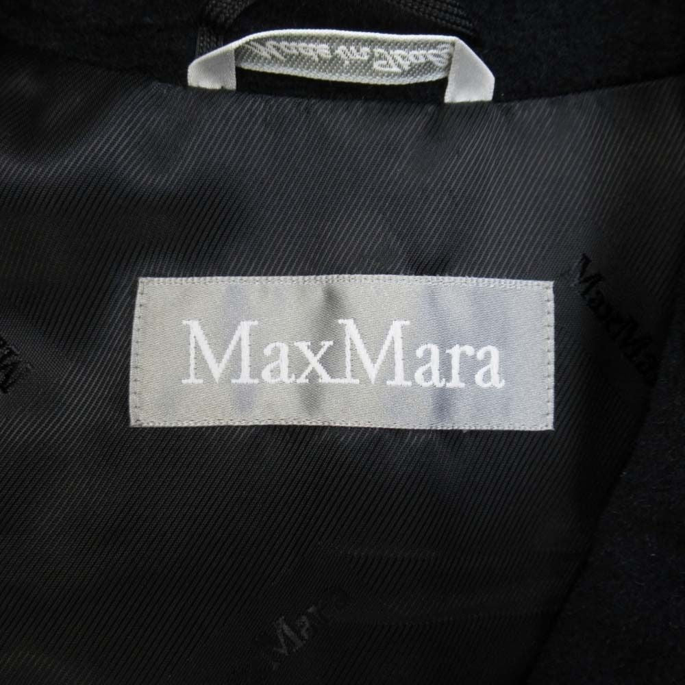 Max Mara Silver Tag Wool Angora Melton Belted Coat Double Breasted 36 Black — view 6