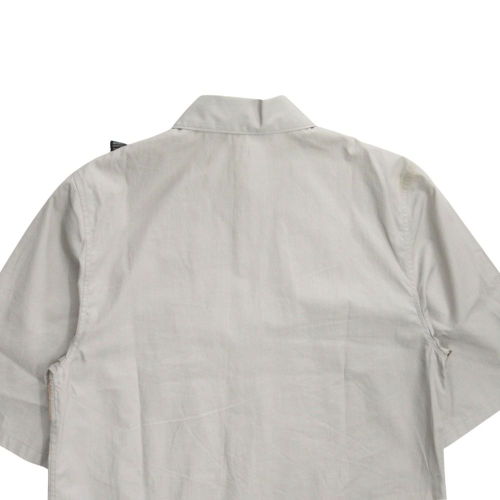 Prada Ruffle Shirt Blouse Top Short Sleeve Archive Runway Worn 38 Gray — view 4