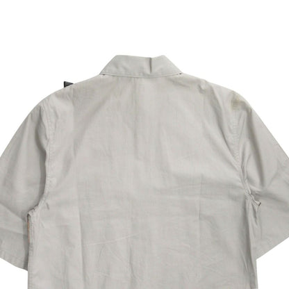 Prada Ruffle Shirt Blouse Top Short Sleeve Archive Runway Worn 38 Gray — view 4