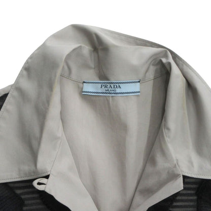 Prada Ruffle Shirt Blouse Top Short Sleeve Archive Runway Worn 38 Gray — view 7