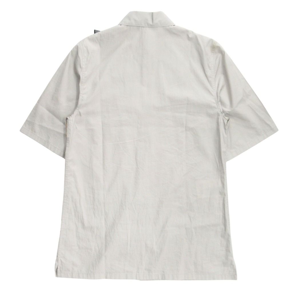 Prada Ruffle Shirt Blouse Top Short Sleeve Archive Runway Worn 38 Gray — view 2