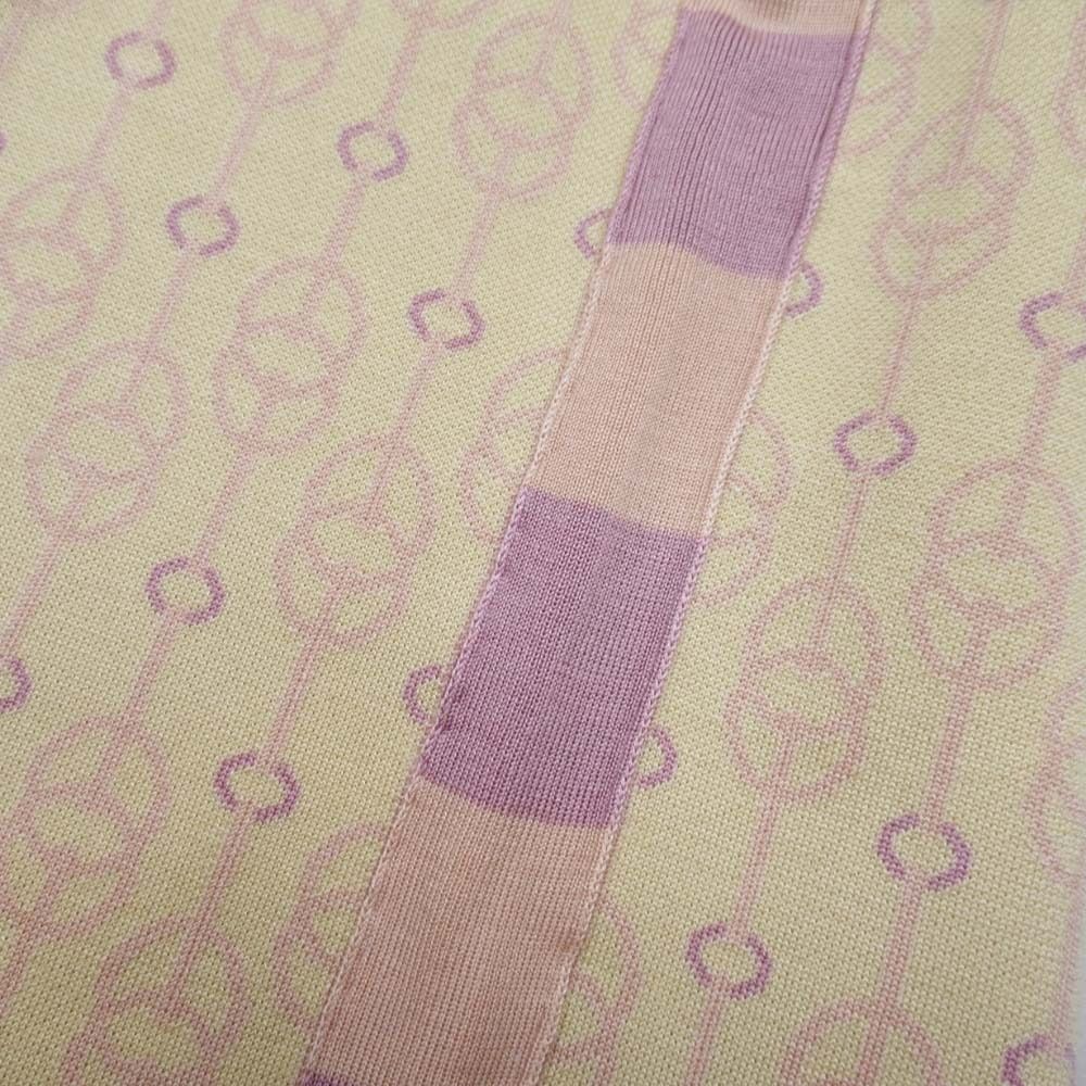 Hermes Cliquetis Silk Knit Dress Chaine D'Ancre Jacquard Short Sleeve 36 Beige — view 4