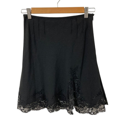 Dior Lace Trim Mini Skirt 38 Black
