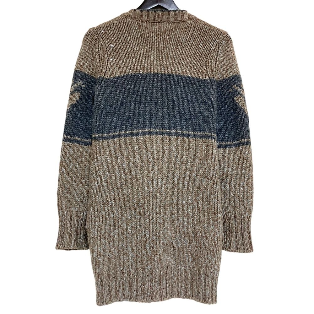 Brunello Cucinelli Cashmere Silk Sequin Knit Cardigan S Brown — view 2