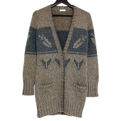 Brunello Cucinelli Cashmere Silk Sequin Knit Cardigan S Brown