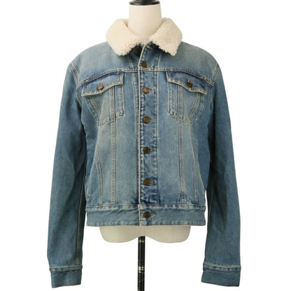 Saint Laurent Paris Fleece Shearling Denim Jacket M Blue
