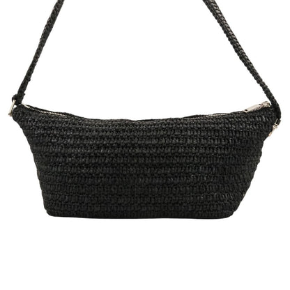 Saint Laurent Paris le Raffia Shoulder Bag Black — view 3