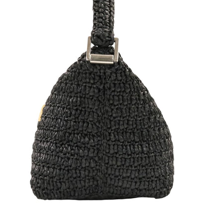 Saint Laurent Paris le Raffia Shoulder Bag Black — view 4