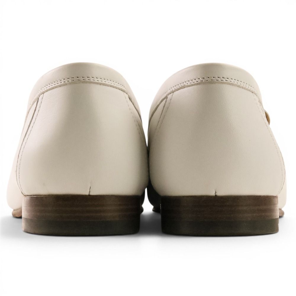 Hermes Leather Moccasins Paris Loafers Pumps Shoes White 38 — view 5