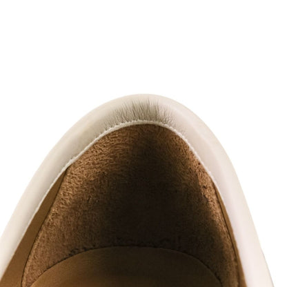 Hermes Leather Moccasins Paris Loafers Pumps Shoes White 38 — view 7