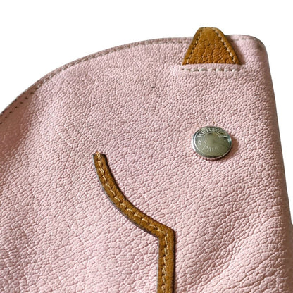 Hermes Leather Cheval Paddock Horse Motif Compact Wallet Coin Purse Pink — view 5