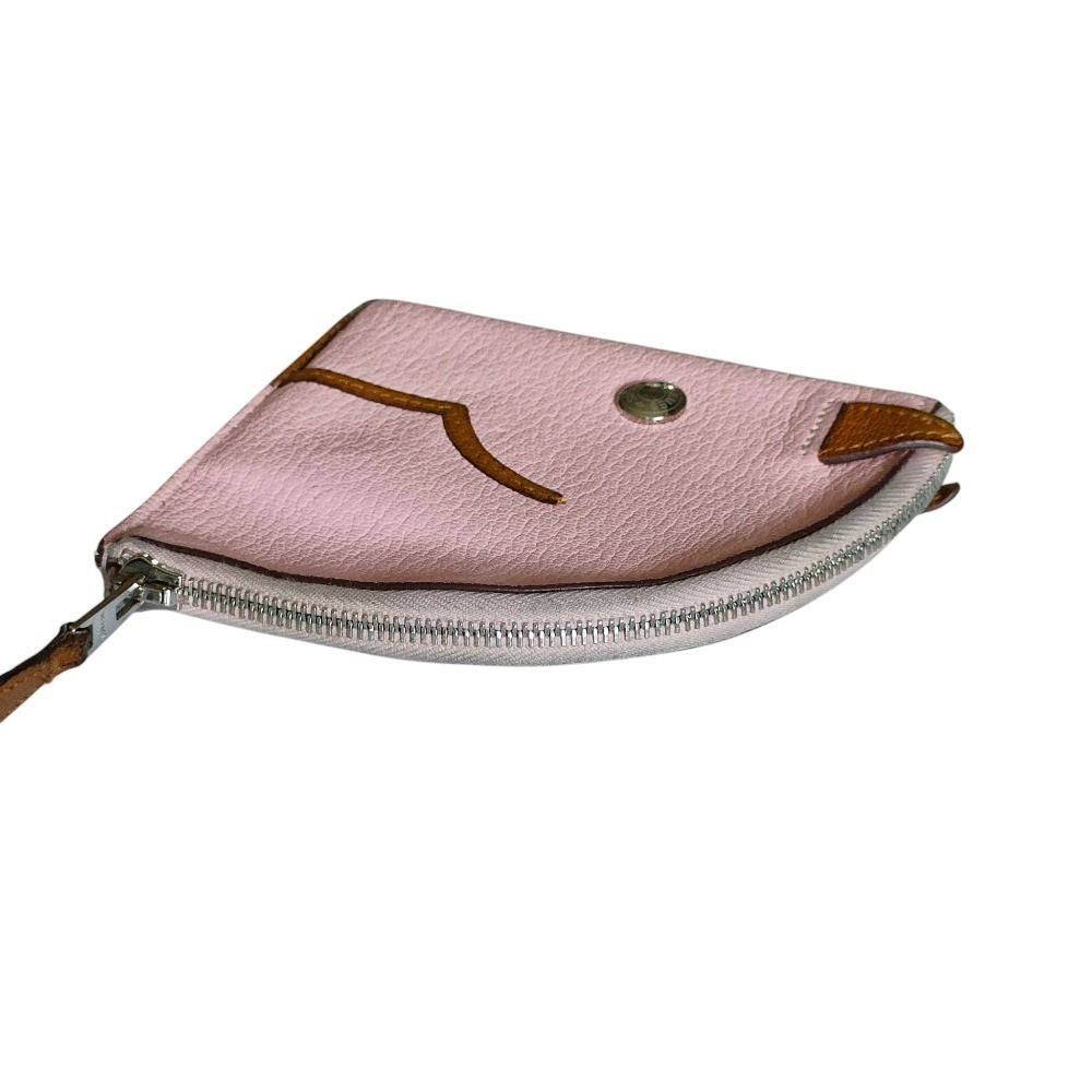 Hermes Leather Cheval Paddock Horse Motif Compact Wallet Coin Purse Pink — view 6