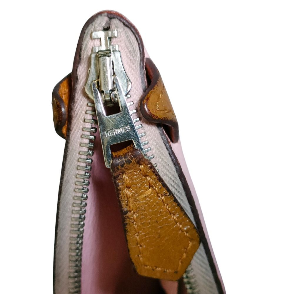 Hermes Leather Cheval Paddock Horse Motif Compact Wallet Coin Purse Pink — view 7