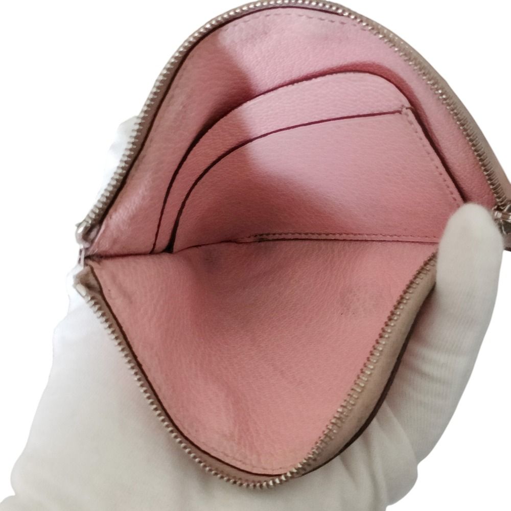 Hermes Leather Cheval Paddock Horse Motif Compact Wallet Coin Purse Pink — view 8