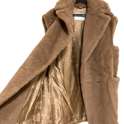 Max Mara Breda Teddy Bear Vest Coat Brown — view 4
