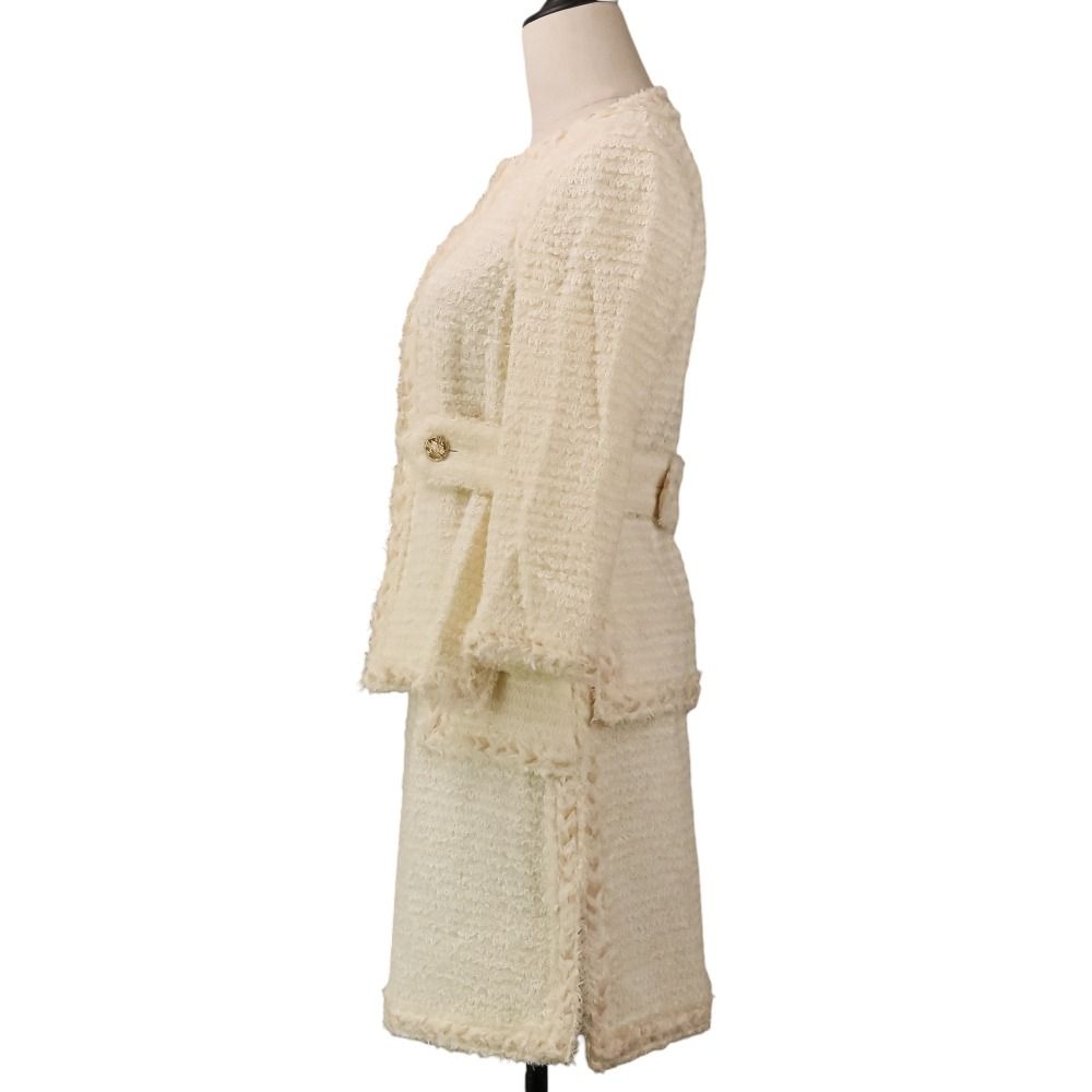 Chanel 10P Tweed Jacket Skirt Set 36 Beige — view 3