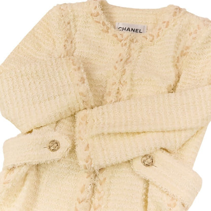 Chanel 10P Tweed Jacket Skirt Set 36 Beige — view 5