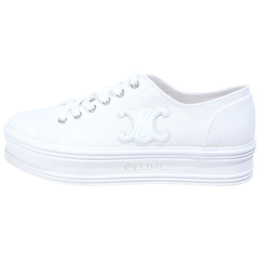 Celine Jane Triomphe Canvas Sneakers White