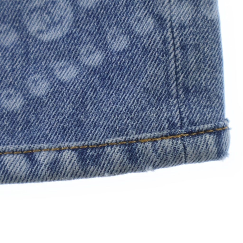 Chanel CC Logo Pearl Print Wide Leg Denim CC Leg All Over Pattern Zip Fly Long — view 5