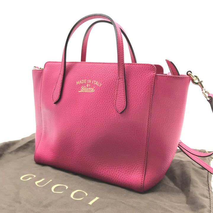 Gucci Leather 2-Way Bag Crossbody Pink — view 2