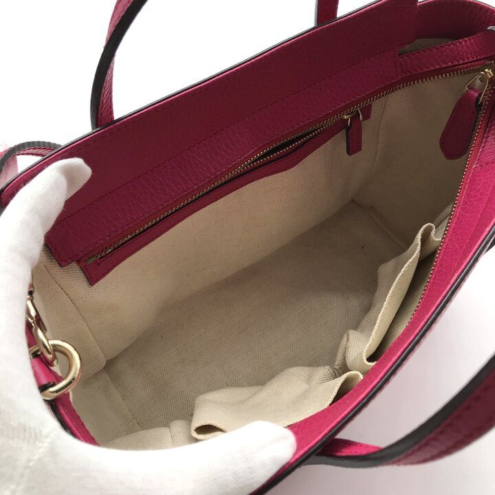Gucci Leather 2-Way Bag Crossbody Pink — view 8