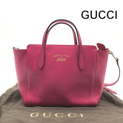 Gucci Leather 2-Way Bag Crossbody Pink