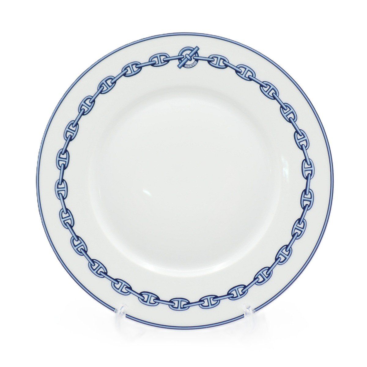 Hermes Chaine D'Ancre Dinner Plate Porcelain White Pawn