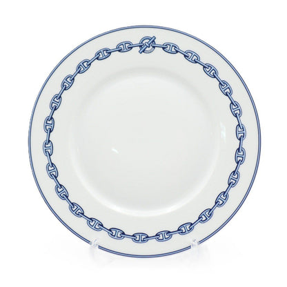 Hermes Chaine D'Ancre Dinner Plate Porcelain White Pawn