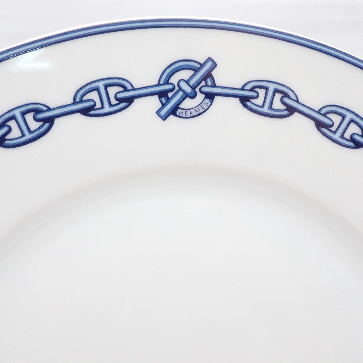 Hermes Chaine D'Ancre Dinner Plate Porcelain White Pawn — view 5