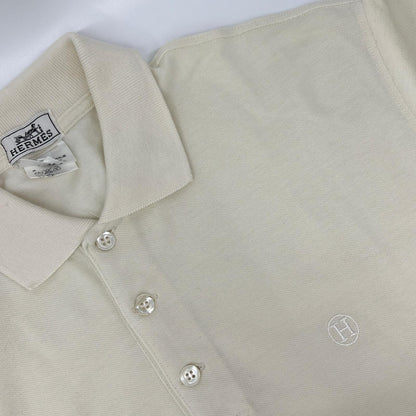 Hermes Ivory Cotton Logo Polo — view 6