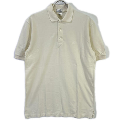 Hermes Ivory Cotton Logo Polo