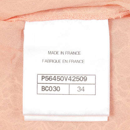 Chanel Camisole CC Logo Button Floral Pattern Full Lace Pink Rayon — view 5
