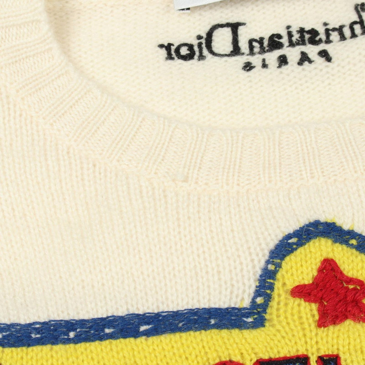 Dior Knit Indian Tiger White Cashmere Sweater — view 5
